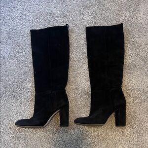 Sam Edelman Elegant Black Suede Heeled Boots